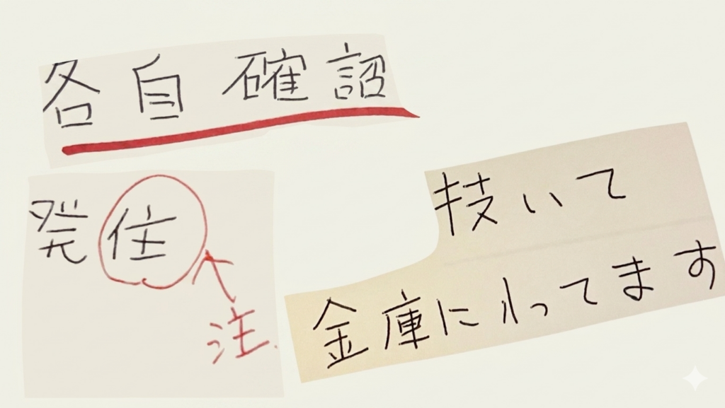 どこか漢字が間違えている仕事のメモ